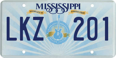 MS license plate LKZ201