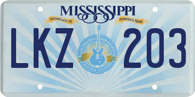 MS license plate LKZ203