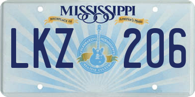 MS license plate LKZ206