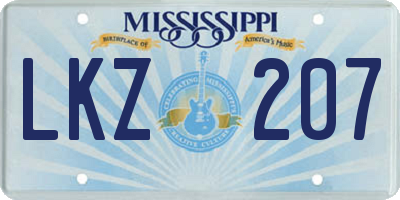 MS license plate LKZ207