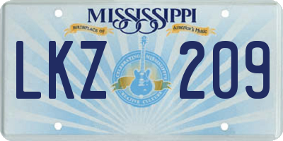 MS license plate LKZ209