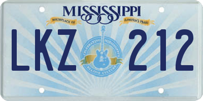 MS license plate LKZ212