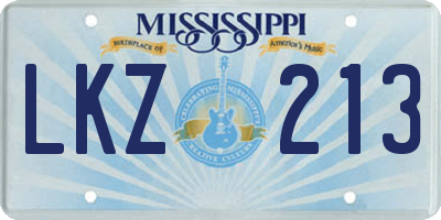 MS license plate LKZ213