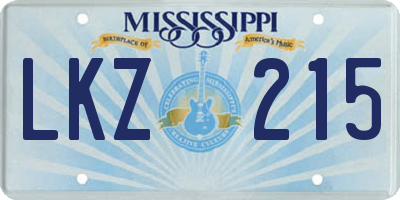 MS license plate LKZ215