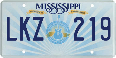 MS license plate LKZ219