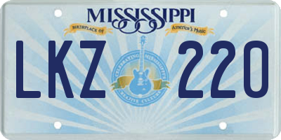 MS license plate LKZ220
