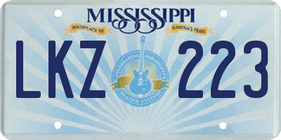 MS license plate LKZ223