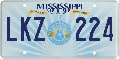 MS license plate LKZ224