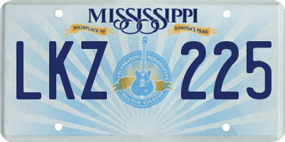 MS license plate LKZ225