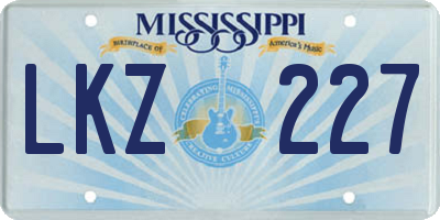 MS license plate LKZ227