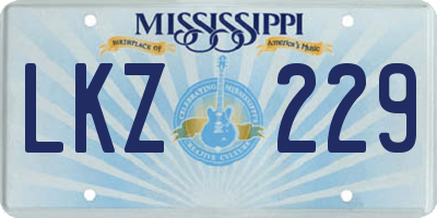 MS license plate LKZ229