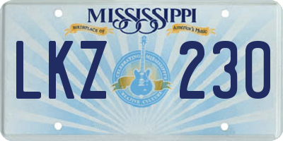 MS license plate LKZ230