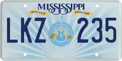 MS license plate LKZ235