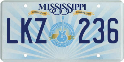 MS license plate LKZ236