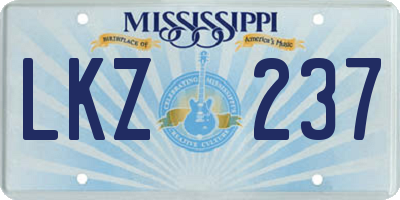 MS license plate LKZ237