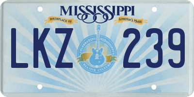 MS license plate LKZ239