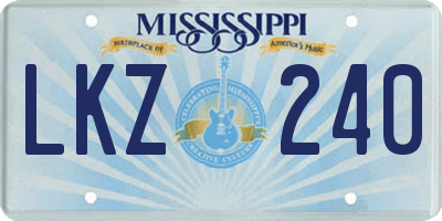 MS license plate LKZ240