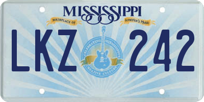 MS license plate LKZ242