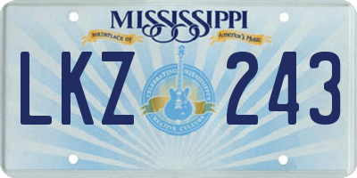 MS license plate LKZ243