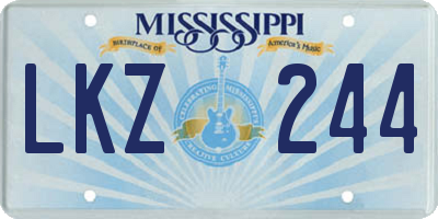 MS license plate LKZ244