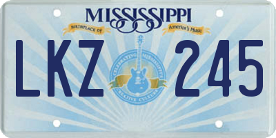 MS license plate LKZ245