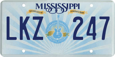 MS license plate LKZ247