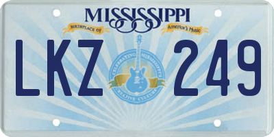 MS license plate LKZ249