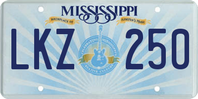MS license plate LKZ250