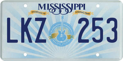 MS license plate LKZ253