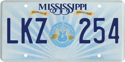 MS license plate LKZ254