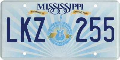 MS license plate LKZ255