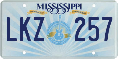 MS license plate LKZ257