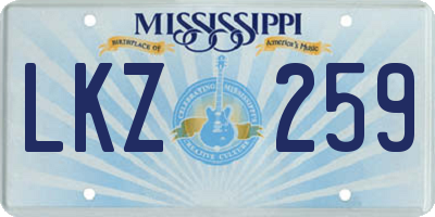 MS license plate LKZ259