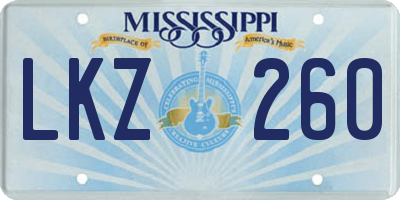 MS license plate LKZ260