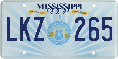 MS license plate LKZ265