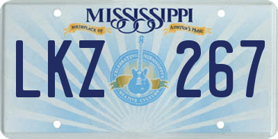 MS license plate LKZ267