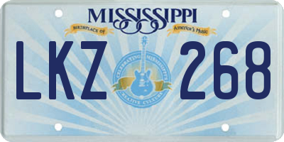 MS license plate LKZ268