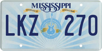 MS license plate LKZ270