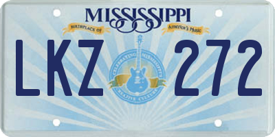MS license plate LKZ272