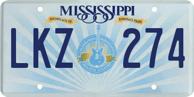 MS license plate LKZ274