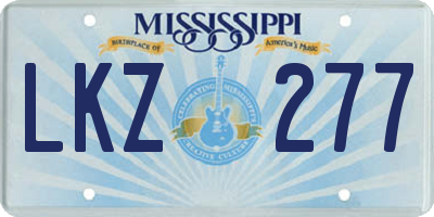 MS license plate LKZ277