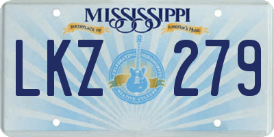 MS license plate LKZ279