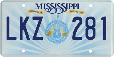 MS license plate LKZ281