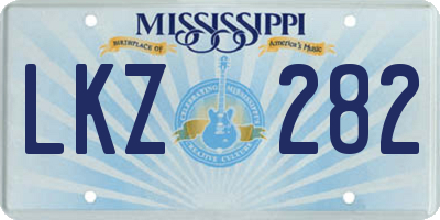 MS license plate LKZ282