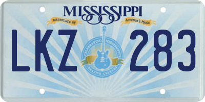 MS license plate LKZ283