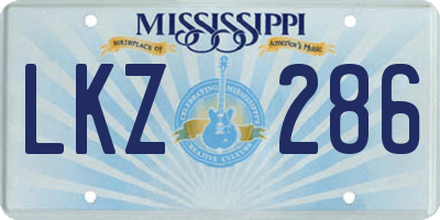 MS license plate LKZ286