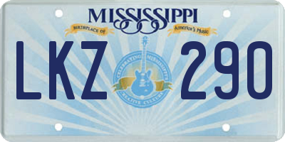 MS license plate LKZ290