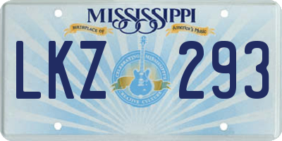 MS license plate LKZ293