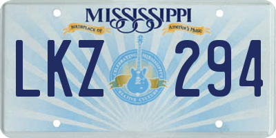 MS license plate LKZ294