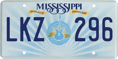 MS license plate LKZ296